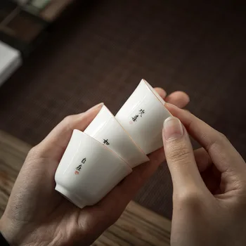 Kitajski Prenosni Tea Cup Luxury Letnik Ročno Izdelan Darilni Belo Keramično Skodelico Čaja Obred Porcelana Canecas Izdelki Za Gospodinjstvo 50