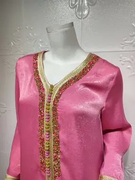 Ramadana Eid Abaya Turčija Muslimansko Obleko arabski Dubaj Abayas za Ženske, Islam Oblačila Diamond Traku Jalabiya Caftan Haljo Musulmans