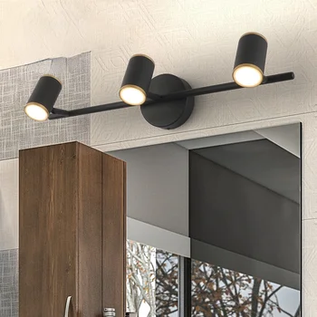 Ameriška moderna dnevna soba vrtljiv/črna / bela LED 3W/6W/9W Omarico, ogledalo, sprednje luči, kopalnica, wc, make-up kabinet svetilka