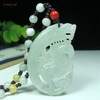 CYNSFJA Pravi Certified Natural Razred, Burmanski Žadeit Amuleti Zmaj Konj Jade Obesek Visoko Kakovostnih Ročno Izrezljane Čudovito Darilo