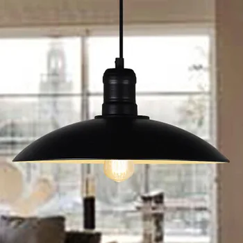 Black letnik industrijske obesek svetlobe skandinavski retro luči železa lampshade mansarda edison žarnica kovinsko kletko jedilnico Podeželju