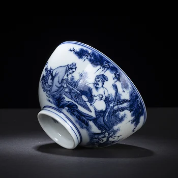 Da gorijo gostitelj eno skodelico desni kot modra in bela vzdrževanje ročno poslikanih keramičnih slika postavke pokal kunfu skodelice čaja