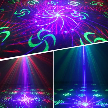 Božični Luči LED Party Bar Karaoke 60 Vzorcev Disco Luči Z Oddaljenim DJ, Laser Luči Glas, ki se Aktivira RGB LED Projektor