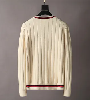2021 jeseni in pozimi nov slog V-vratu jopica moške Evropske zunanje trgovine navpični trak, tide moški pleteni pulover