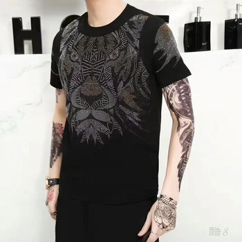 Nova moda bombaža T-shirt nosorogovo T-shirt fitnes moška T-shirt kratek rokav moške oblikovalec oblačil