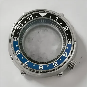 45MM Mineralno Steklo Watch Primeru iz Nerjavečega Jekla, Pločevinkah Primeru Črno Notranje Sence za NH35/NH36 Gibanja