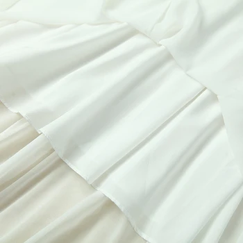 2021 Nov Modni Lady Sprejem Slim Seksi Proti-vrat Diamond Dolgo Obleko Poletje Cvet Princesa Obleke Bele Ženske Šifon Obleko