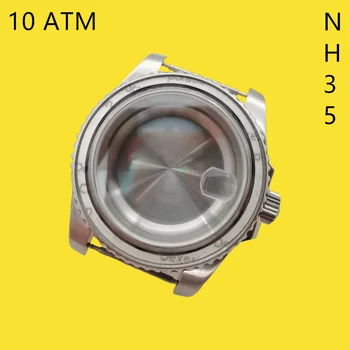 40 mm safirno steklo ss 10ATM watch primeru, Fit NH35 NH36 Avtomatsko gibanje moški