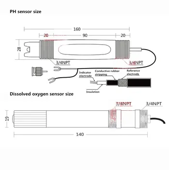 DPT-300 PH Elektrode PH Senzor Raztopljeni Kisik Elektroda RS485 4-20mA Raztopljeni Kisik Sonda PH-Sonda, dvokanalni Oddajnik