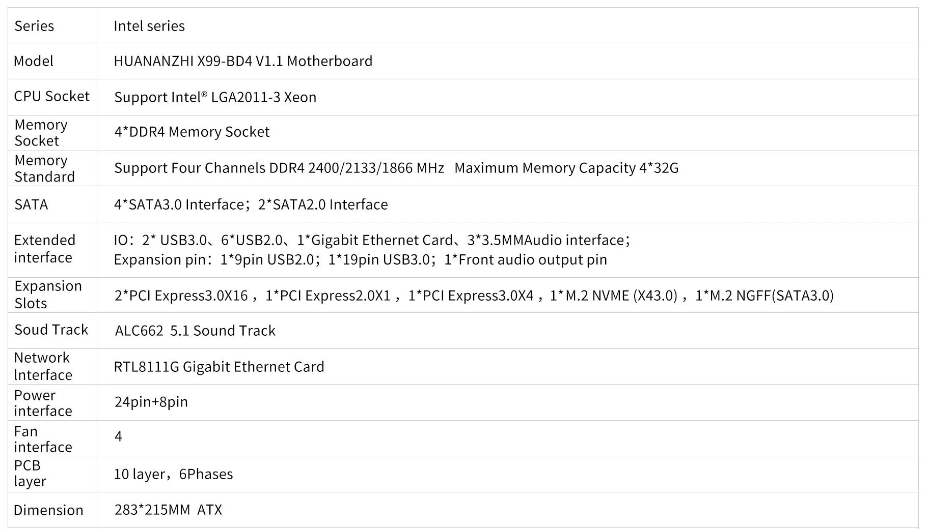 人気No.1 HUANAN HUANANZHI X99 Series RECC 2011-3 AD4 X99 V2.0 All DDR4  Motherboard LGA Non-ECC マザーボード